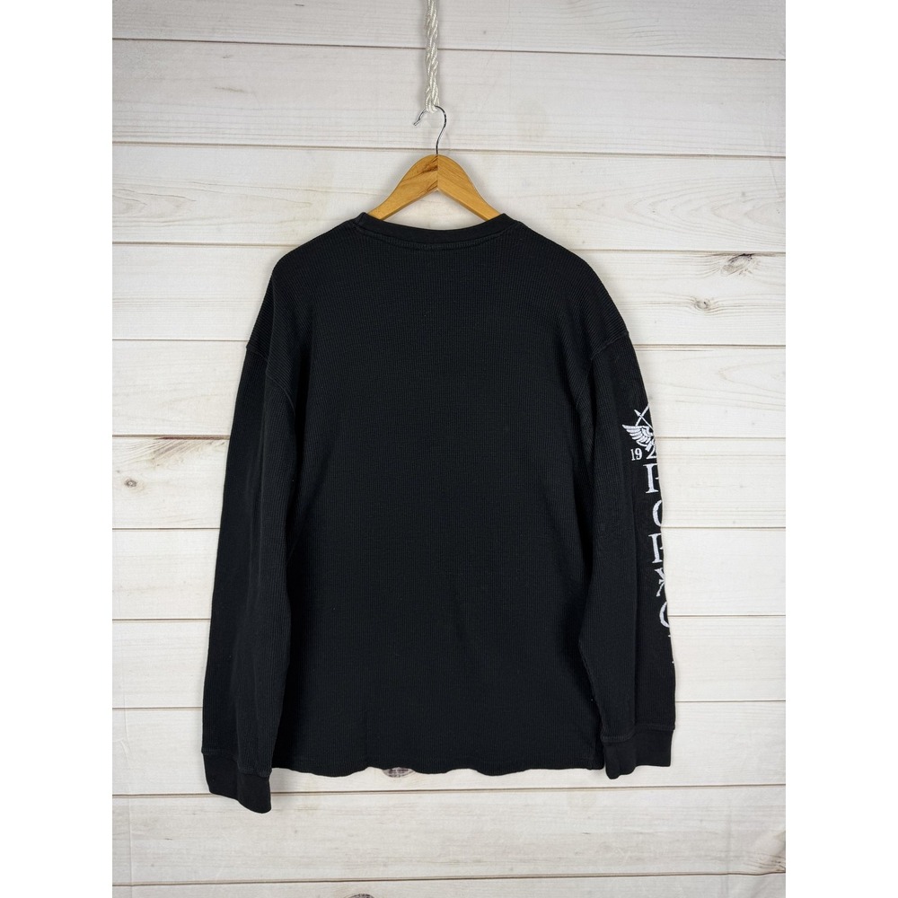 Southpole Shirt Mens 3XB Black Thermal Waffle Long Sleeve Graphic Streetwear - Picture 2 of 7